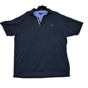 Lincs DC Co Shirt Mens XXL Navy Blue Polo Short Sleeve Lion logo 2 button